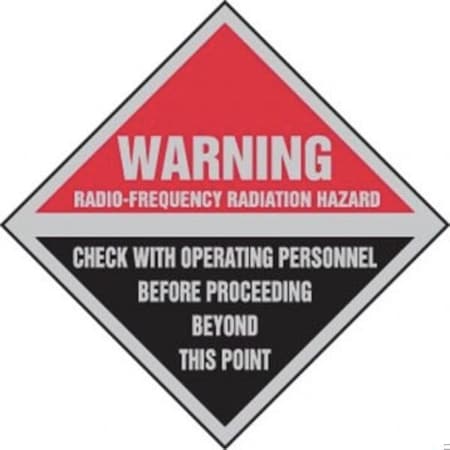 Accuform Radiation & Laser Sign, 9 in H x 9 in W, Plastic MRFQ504VP